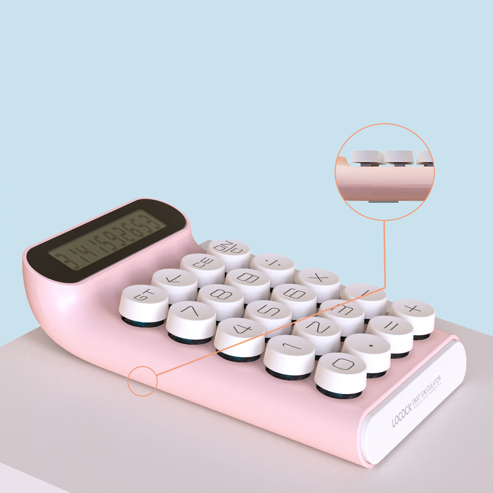 Lecoco Calculator Dot Mechanical Button Computer Simple Portable Office Student Exam Accounting Use - Image 3