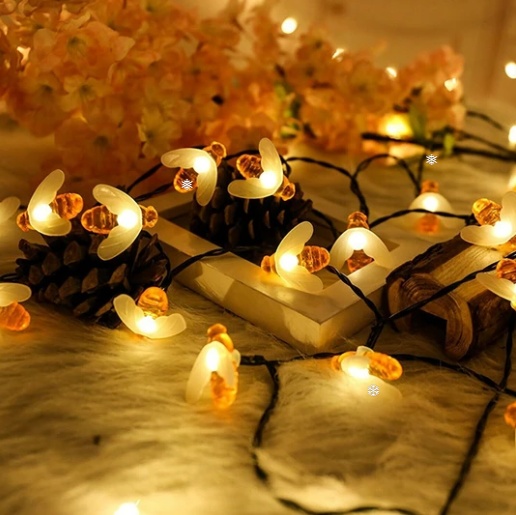 Solar New String Lights 20Led Little Bee Christmas Lanterns Flashing Lights Christmas String Lights Garden Decoration Lights - Image 6