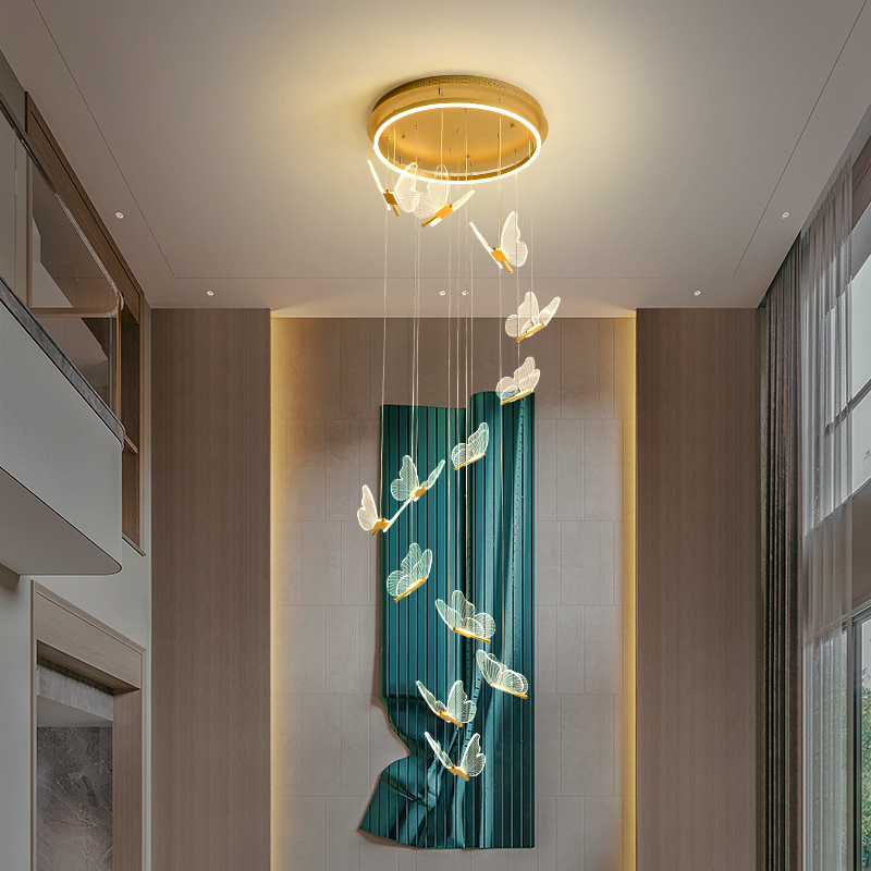 Living Room Loft Personality Dining Room Revolving Duplex Chandelier - Image 3