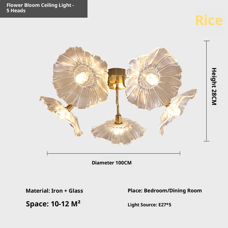 Modern Simple Home Glass Lotus Leaf Chandelier - Image 9