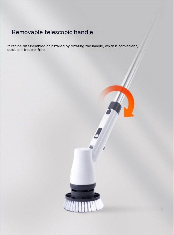7-in-1 Wireless Cleaning Brush Long Handle Retractable Bathroom Toilet Floor Electric Brush - Image 4