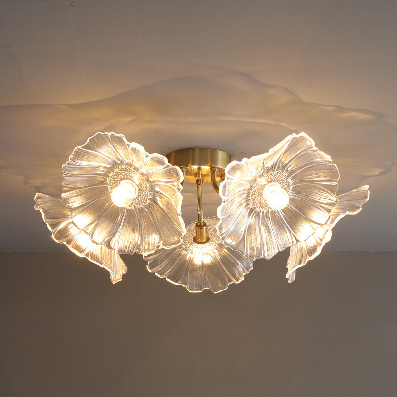 Modern Simple Home Glass Lotus Leaf Chandelier - Image 4