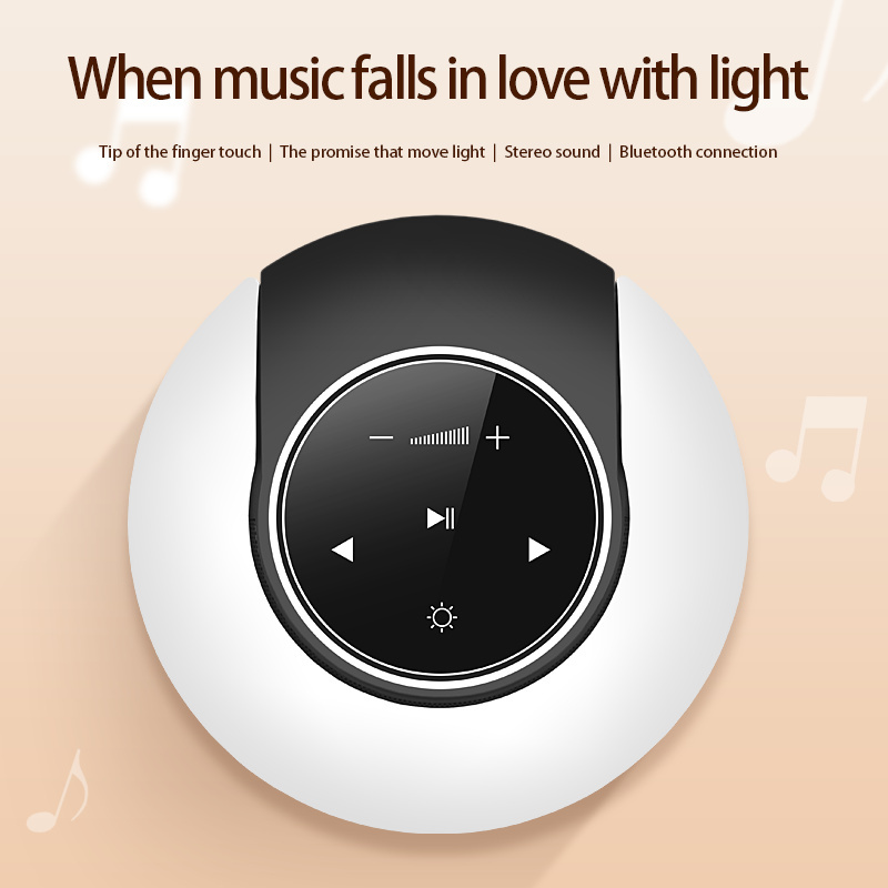 Creative Bluetooth Subwoofer Stereo Speaker LED Desk Lamp Stepless Dimming Folding Touch Atmosphere Night Light - Image 3