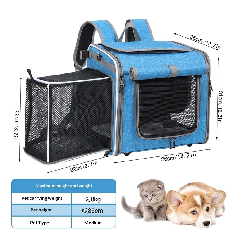 Expandable Pet Bike Carrier Bag - Breathable Portable Front Basket for Cats Dogs Outdoor Cycling Travel - Image 4