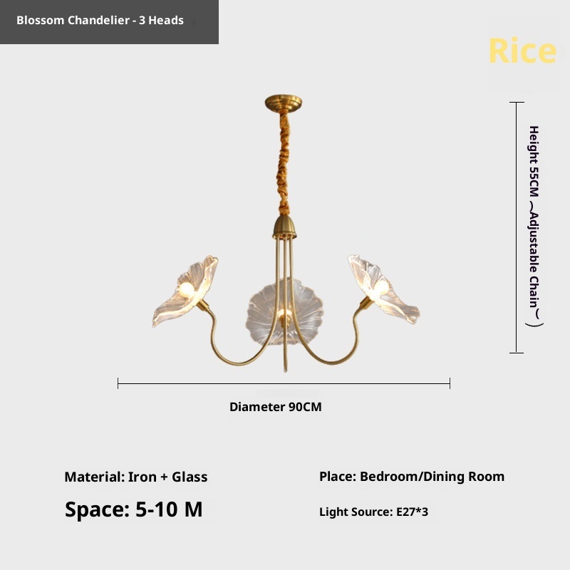 Modern Simple Home Glass Lotus Leaf Chandelier - Image 5