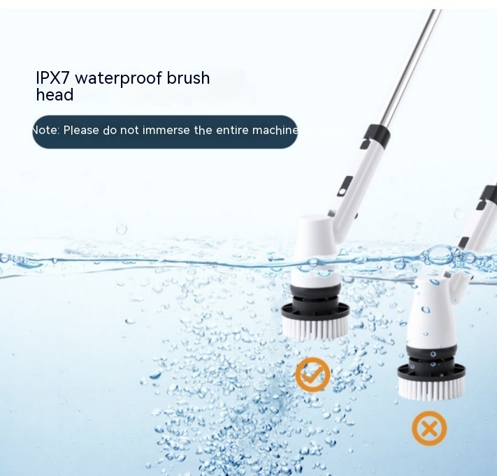 7-in-1 Wireless Cleaning Brush Long Handle Retractable Bathroom Toilet Floor Electric Brush - Image 9
