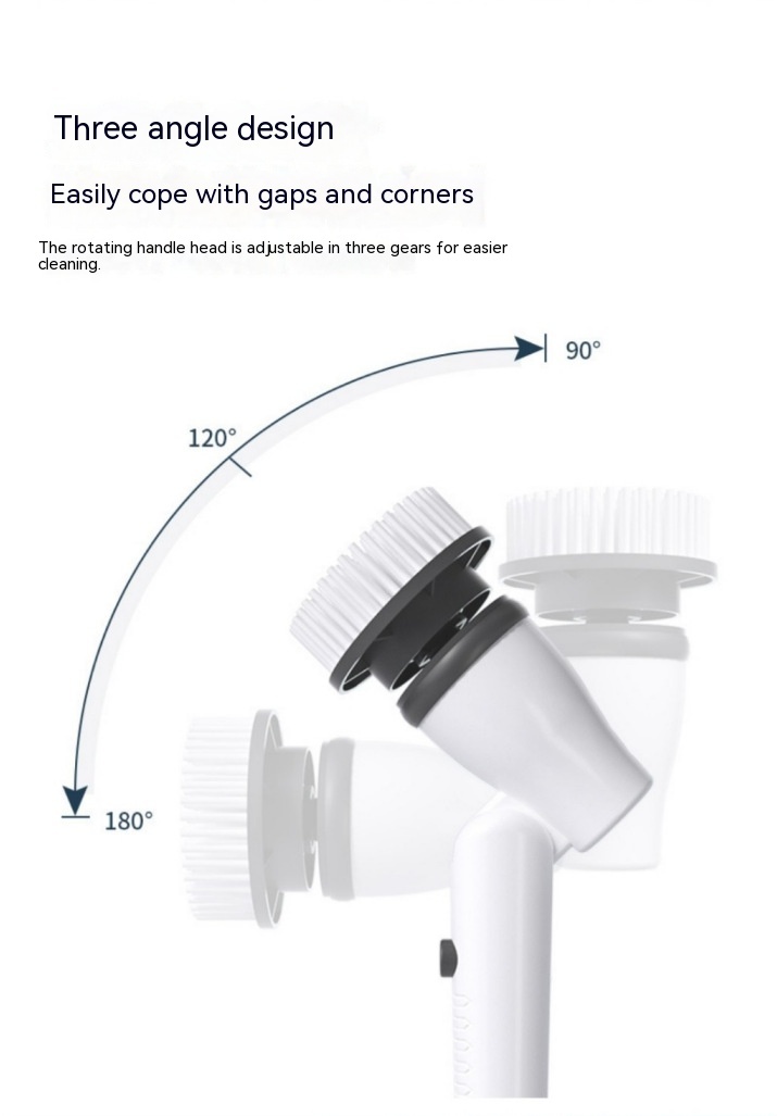 7-in-1 Wireless Cleaning Brush Long Handle Retractable Bathroom Toilet Floor Electric Brush - Image 3