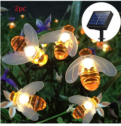 Solar New String Lights 20Led Little Bee Christmas Lanterns Flashing Lights Christmas String Lights Garden Decoration Lights - Image 4