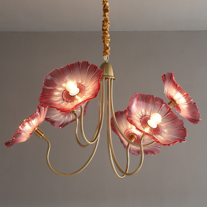 Modern Simple Home Glass Lotus Leaf Chandelier - Image 3