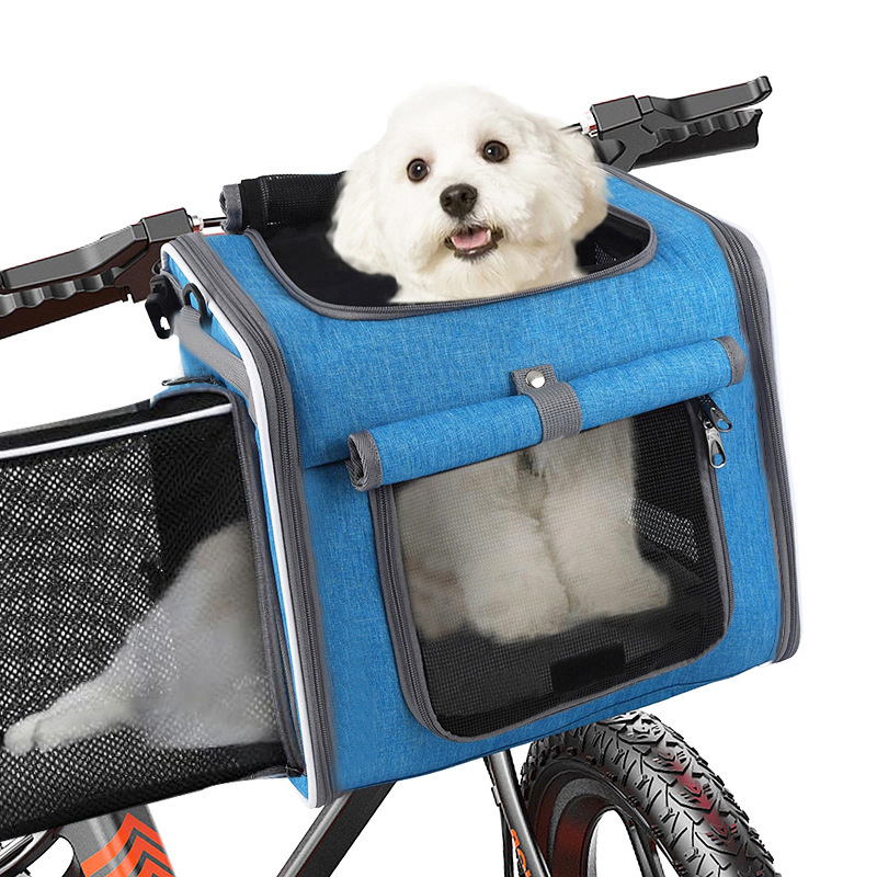 Expandable Pet Bike Carrier Bag - Breathable Portable Front Basket for Cats Dogs Outdoor Cycling Travel - Image 5
