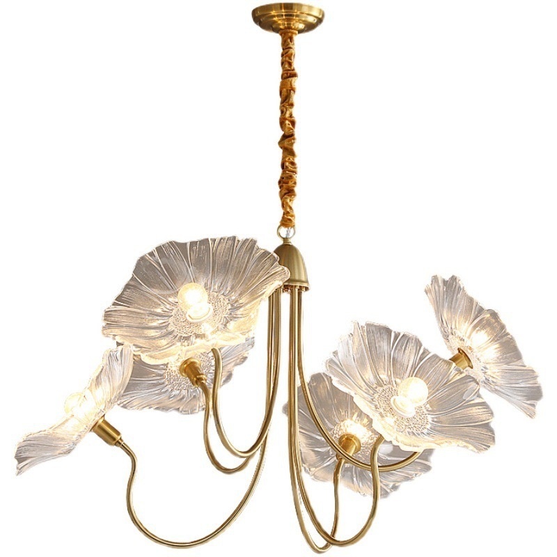 Modern Simple Home Glass Lotus Leaf Chandelier - Image 7